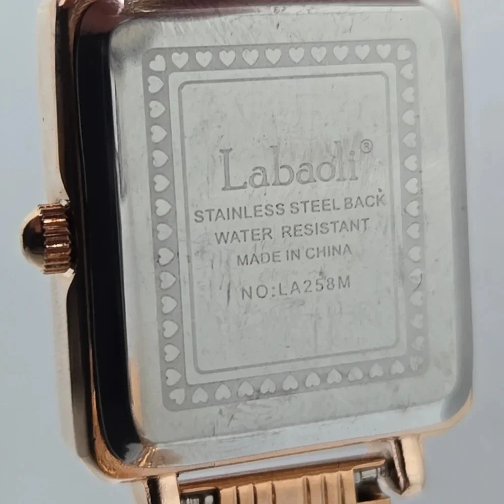 Womens Labaoli Day Date Blue Dial Rose Gold Stainless Steel Watch LA258M Dainty